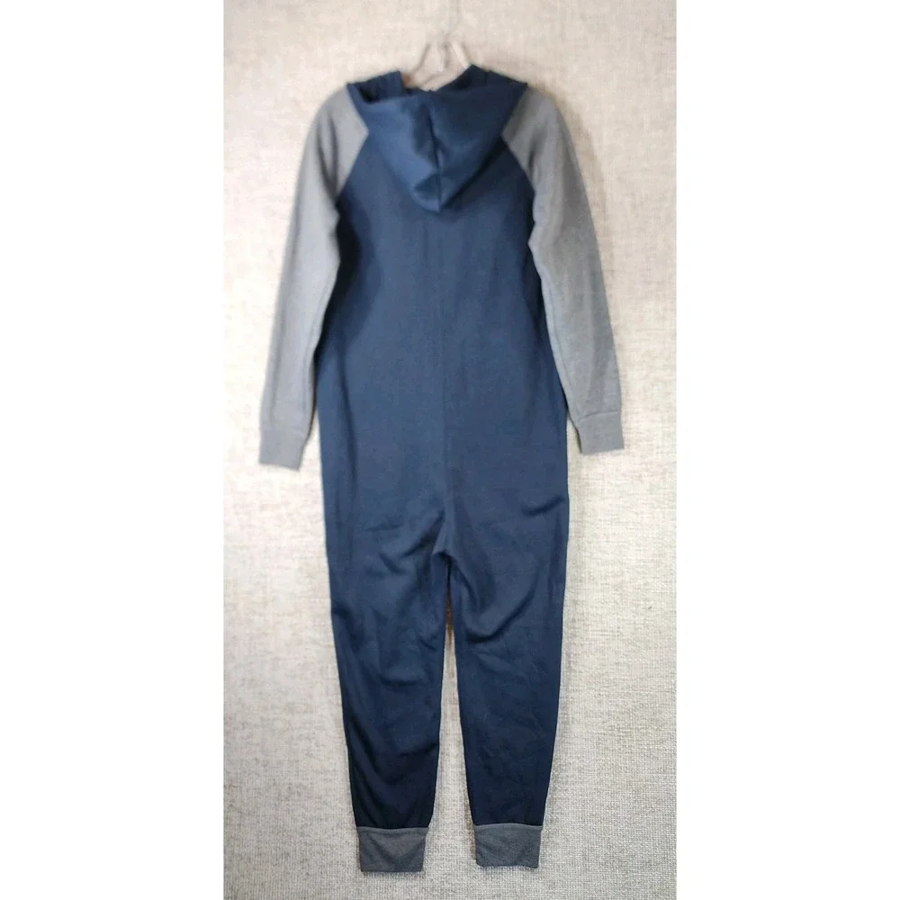 Abercrombie Fitch Kids Sleep One Piece Fleeced Union Suit Boys 15/16 Navy NWI